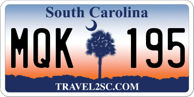 SC license plate MQK195