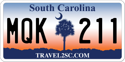 SC license plate MQK211