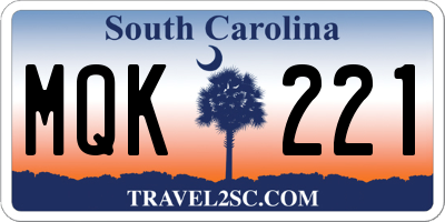 SC license plate MQK221