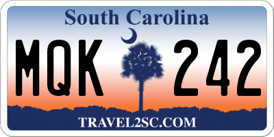 SC license plate MQK242