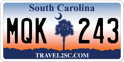 SC license plate MQK243