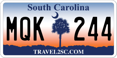 SC license plate MQK244