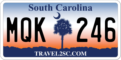 SC license plate MQK246