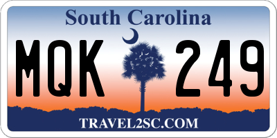 SC license plate MQK249