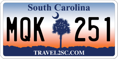 SC license plate MQK251