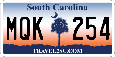 SC license plate MQK254