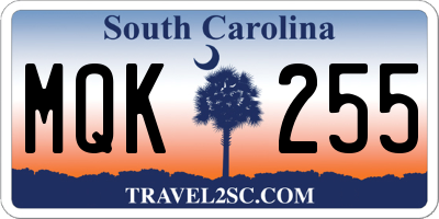 SC license plate MQK255