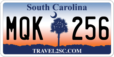 SC license plate MQK256