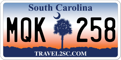 SC license plate MQK258