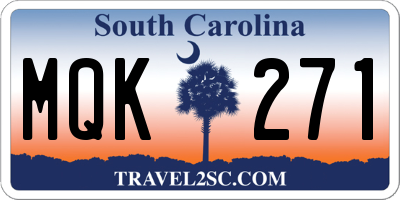 SC license plate MQK271