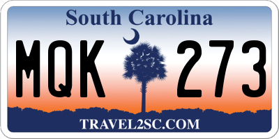 SC license plate MQK273