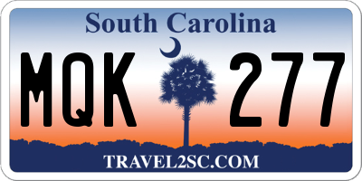 SC license plate MQK277