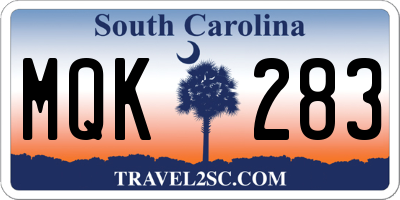 SC license plate MQK283