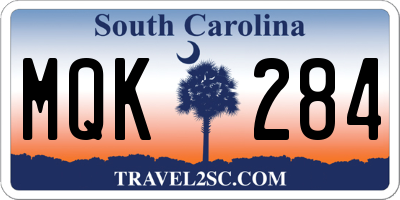 SC license plate MQK284