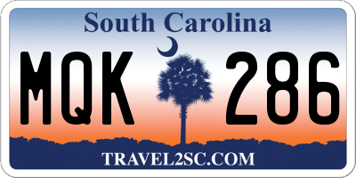 SC license plate MQK286