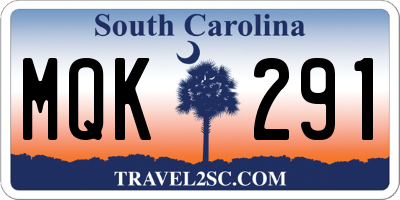 SC license plate MQK291