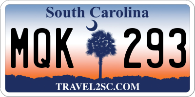 SC license plate MQK293