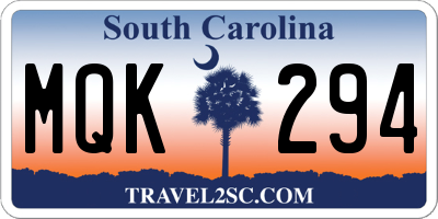 SC license plate MQK294
