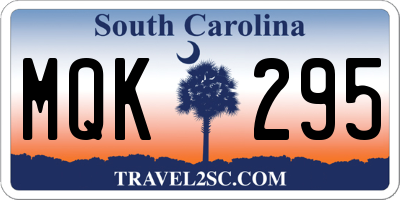 SC license plate MQK295