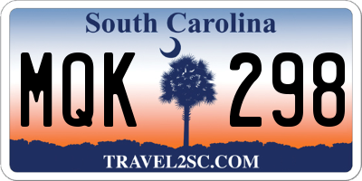 SC license plate MQK298