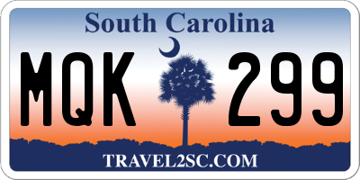 SC license plate MQK299