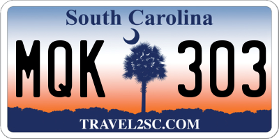 SC license plate MQK303