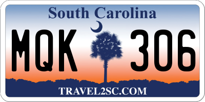 SC license plate MQK306