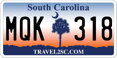 SC license plate MQK318
