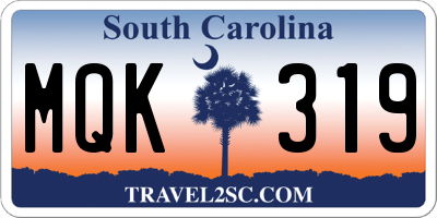 SC license plate MQK319