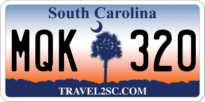 SC license plate MQK320