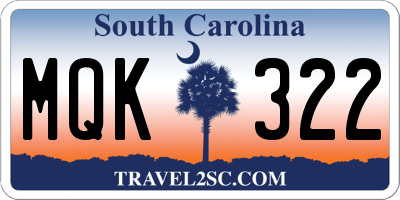 SC license plate MQK322