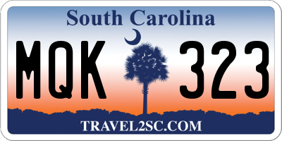 SC license plate MQK323