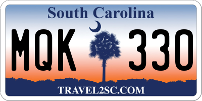 SC license plate MQK330