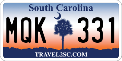 SC license plate MQK331