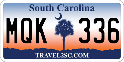SC license plate MQK336