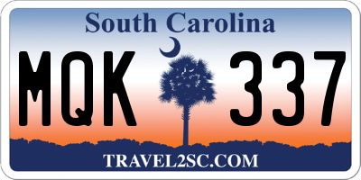 SC license plate MQK337