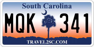 SC license plate MQK341