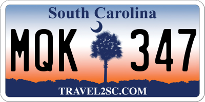 SC license plate MQK347