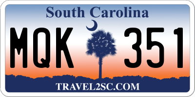 SC license plate MQK351
