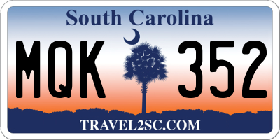 SC license plate MQK352