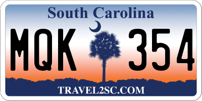 SC license plate MQK354
