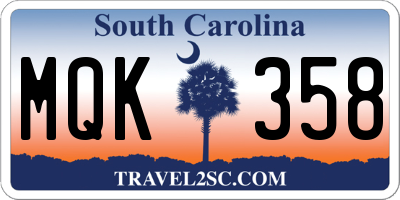 SC license plate MQK358