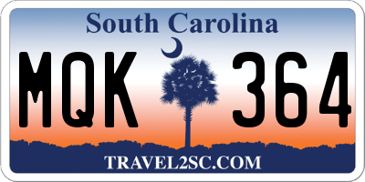SC license plate MQK364