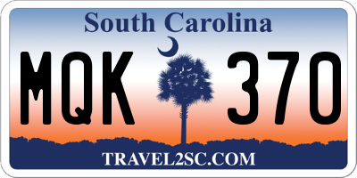 SC license plate MQK370
