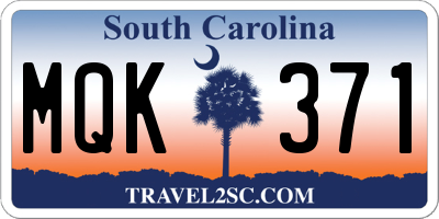 SC license plate MQK371