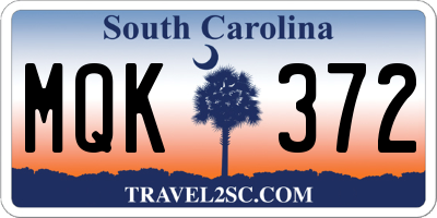 SC license plate MQK372