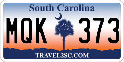 SC license plate MQK373