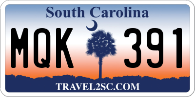 SC license plate MQK391