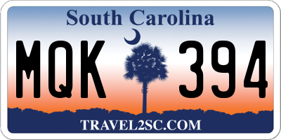 SC license plate MQK394