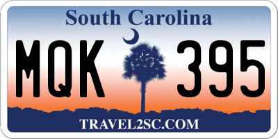 SC license plate MQK395